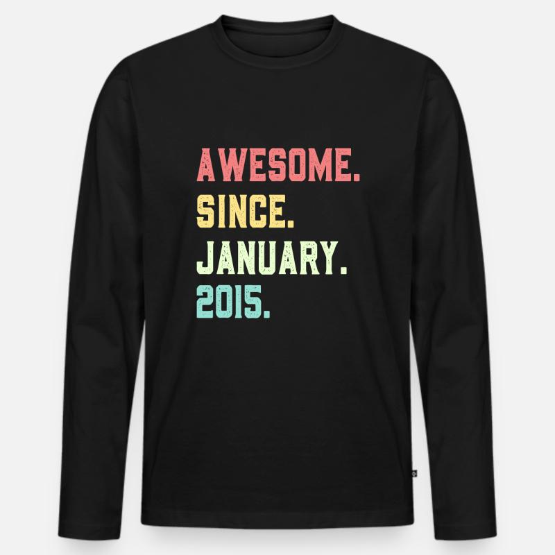 Großartig seit Januar 2015 - Männer Premium Bio Langarmshirt - Schwarz