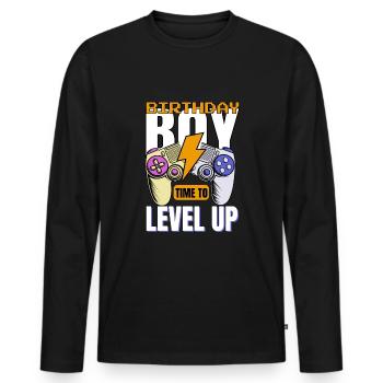 Geburtstagskind Zeit, um Videospiel Geburtstag zu verbessern - Männer Premium Bio Langarmshirt - Schwarz - Vorne - Nico (187cm)