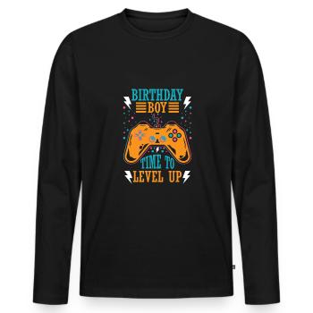 Geburtstagskind Zeit, um Videospiel Geburtstag zu verbessern - Männer Premium Bio Langarmshirt - Schwarz - Vorne - Nico (187cm)