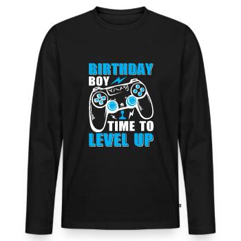 Geburtstagskind Zeit, um Videospiel Geburtstag zu verbessern - Männer Premium Bio Langarmshirt - Schwarz - Vorne - Nico (187cm)