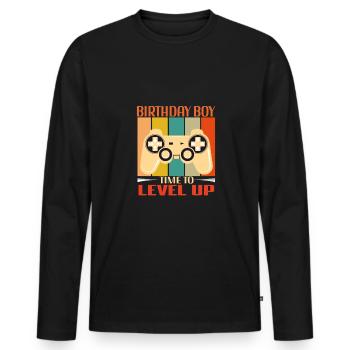 Geburtstagskind Zeit, um Videospiel Geburtstag zu verbessern - Männer Premium Bio Langarmshirt - Schwarz - Vorne - Nico (187cm)
