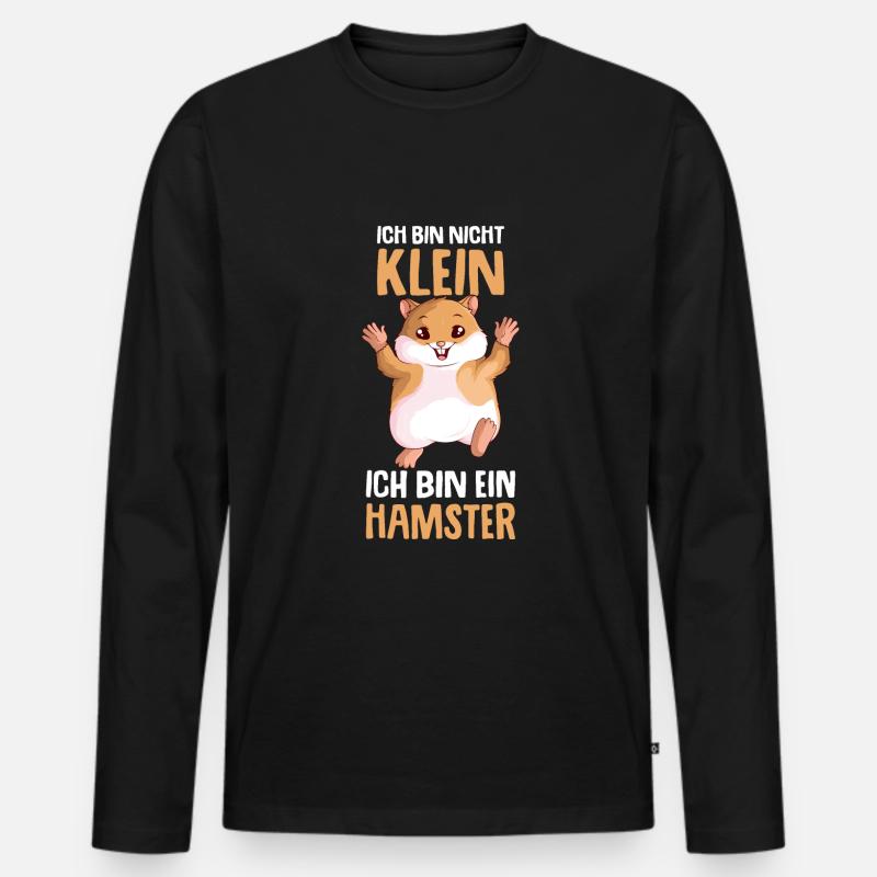 Hamster Kinder Mädchen Damen - Männer Premium Bio Langarmshirt - Schwarz