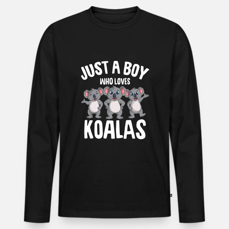 Koala Junge - Männer Premium Bio Langarmshirt - Schwarz
