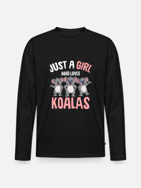 Koala Girl - Men's Premium Organic Long Sleeve Shirt - black