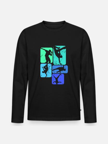 Breakdance Breakdancer Breakdancing Kinder Jungen - Männer Premium Bio Langarmshirt - Schwarz