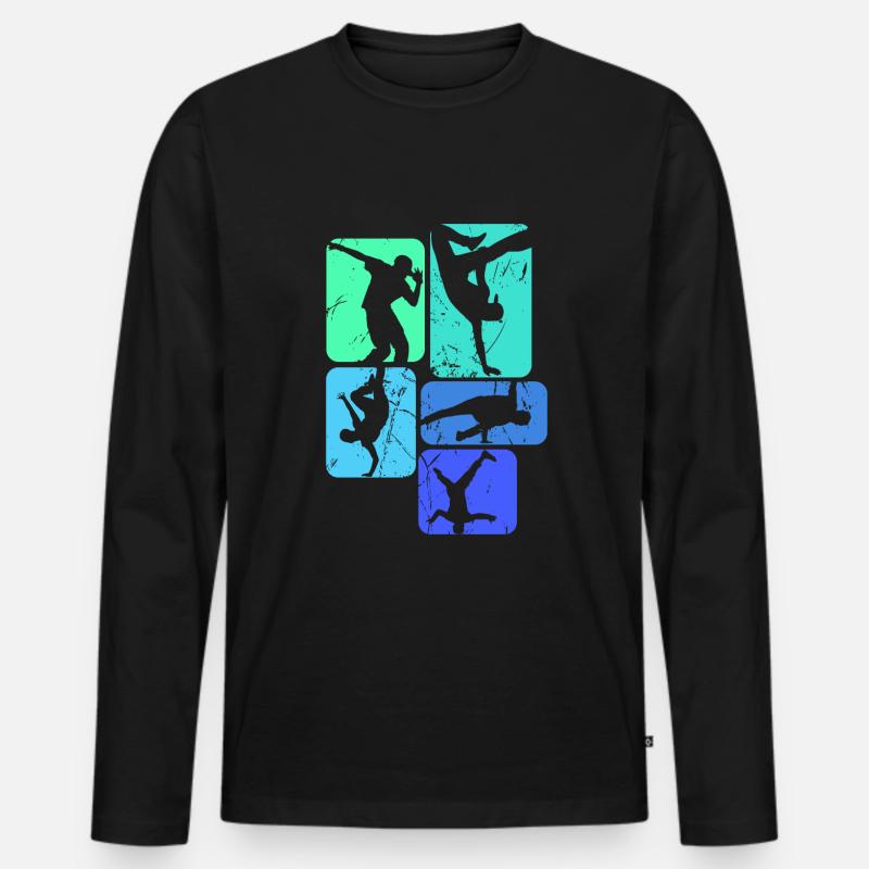 Breakdance Breakdancer Breakdancing Kinder Jungen - Männer Premium Bio Langarmshirt - Schwarz