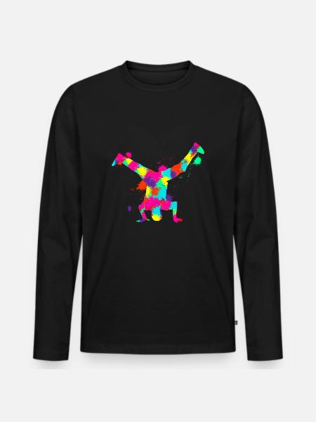 Breakdance Breakdancer Breakdancing Kinder Jungen - Männer Premium Bio Langarmshirt - Schwarz