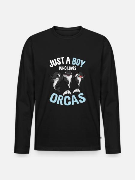 Orca boy - Men's Premium Organic Long Sleeve Shirt - black