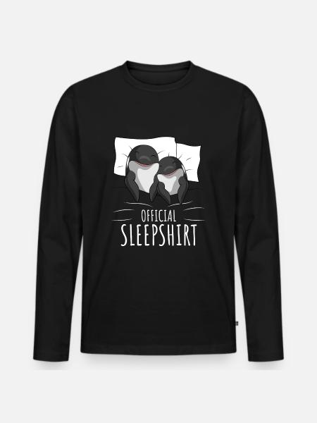 Orca Schlafshirt - Männer Premium Bio Langarmshirt - Schwarz