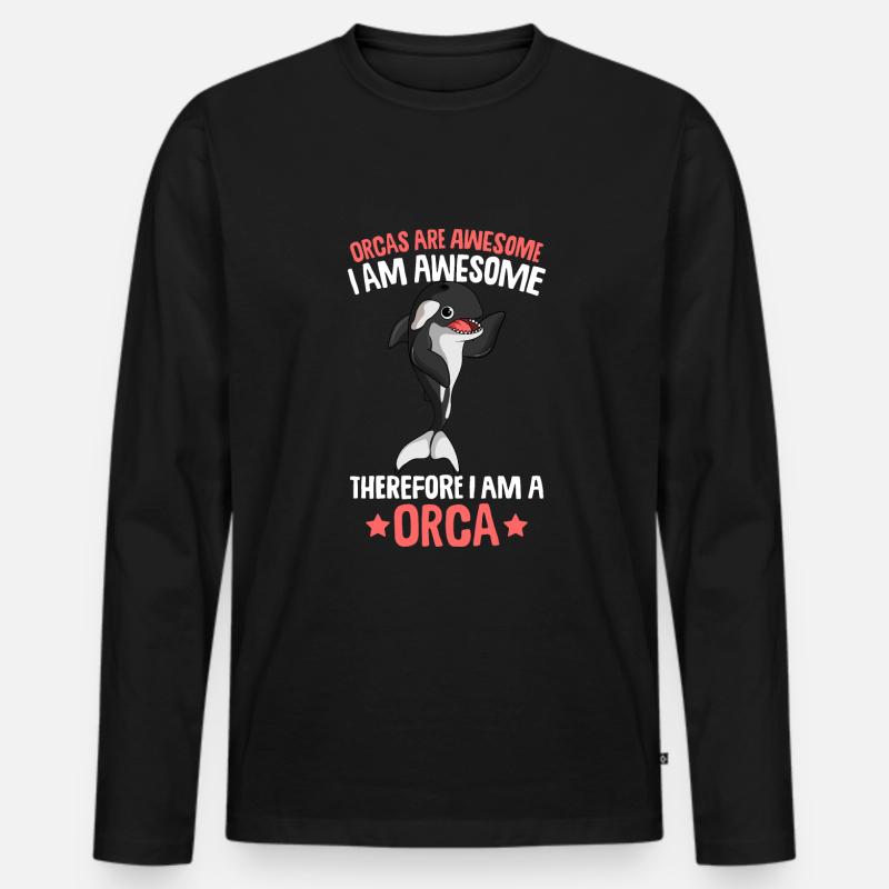 Orca Wal - Männer Premium Bio Langarmshirt - Schwarz