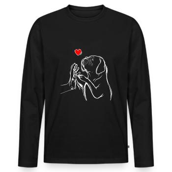 Dogue de Bordeaux Dogue Chiens - T-shirt manches longues Premium bio Homme - noir - Devant - Nico (187cm)