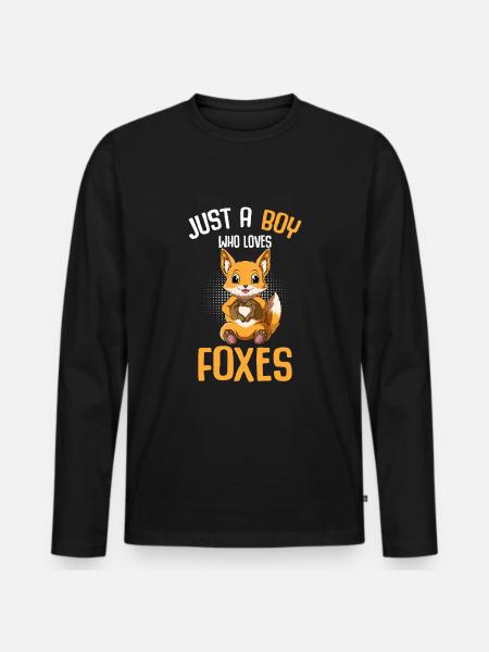 Fox Young Children - Men's Premium Organic Long Sleeve Shirt - black