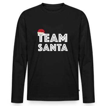 Team Santa | Weihnachten, Weihnachtsgeschenk - Männer Premium Bio Langarmshirt - Schwarz - Vorne - Nico (187cm)