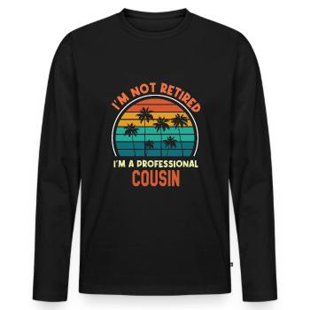 I'm Not Retired I'm C Professional Co-Worker - Men's Premium Organic Long Sleeve Shirt - black - Front - Nico (187cm)