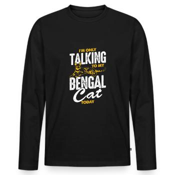 Lustiges Bengalkatze Leopardkatze Geschenk - Männer Premium Bio Langarmshirt - Schwarz - Vorne - Nico (187cm)