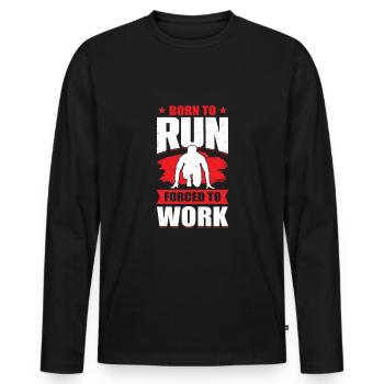 Sprint Sprinter Course de courte distance Cadeau - T-shirt manches longues Premium bio Homme - noir - Devant - Nico (187cm)