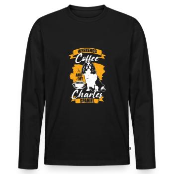 Cavalier King Charles Spaniel Dog Owner Cadeau - T-shirt manches longues Premium bio Homme - noir - Devant - Nico (187cm)
