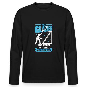 Lustiges Glaser Job Glasermeister Geschenk - Männer Premium Bio Langarmshirt - Schwarz - Vorne - Nico (187cm)