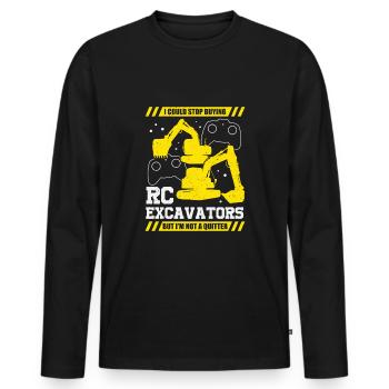 RC Ferngesteuerter Bagger Baumaschine Geschenk - Männer Premium Bio Langarmshirt - Schwarz - Vorne - Nico (187cm)