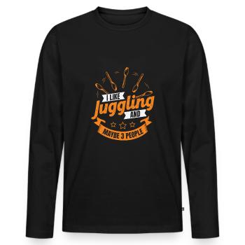Jongleur Jonglieren Jongleurin Geschenk - Männer Premium Bio Langarmshirt - Schwarz - Vorne - Nico (187cm)