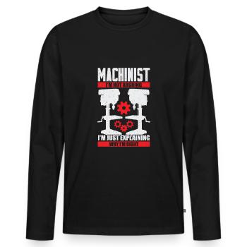 Drôle de machiniste Cadeau d’opérateur de machine - T-shirt manches longues Premium bio Homme - noir - Devant - Nico (187cm)