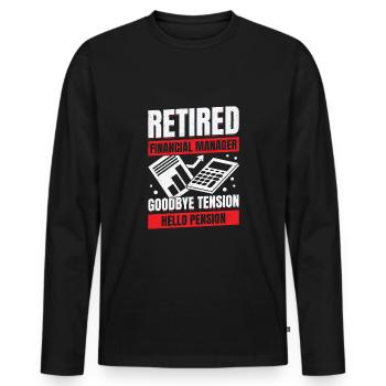 Ruhestandsgeschenk für pensionierte Finanzmanager - Männer Premium Bio Langarmshirt - Schwarz - Vorne - Nico (187cm)