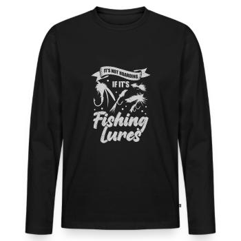 Es ist kein Horten, wenn es Angelköder sind - Männer Premium Bio Langarmshirt - Schwarz - Vorne - Nico (187cm)