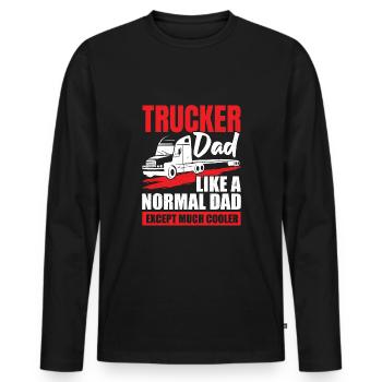 Camionneur Papa Camionneur Camionneur Père Cadeau - T-shirt manches longues Premium bio Homme - noir - Devant - Nico (187cm)