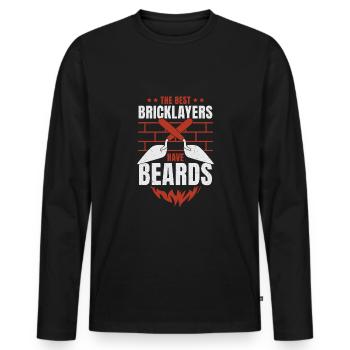 Bärtiger Maurer Maurer Maurer Bart Geschenk - Männer Premium Bio Langarmshirt - Schwarz - Vorne - Nico (187cm)