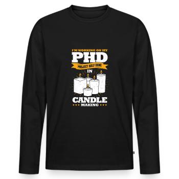 Bougies de cire faites à la main Bougie Fabrication d’un cadeau d’amoureux - T-shirt manches longues Premium bio Homme - noir - Devant - Nico (187cm)