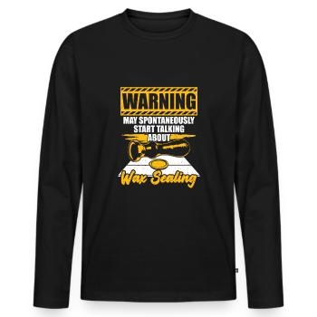 Drôle de cadeau d’amoureux de scellement de cire - T-shirt manches longues Premium bio Homme - noir - Devant - Nico (187cm)