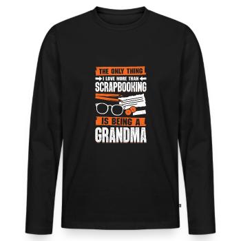 Scrapbooking Grand-mère Hobby Scrapbooker Cadeau - T-shirt manches longues Premium bio Homme - noir - Devant - Nico (187cm)