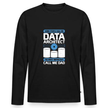 Data Architecture Database Architect Dad Gift - Männer Premium Bio Langarmshirt - Schwarz - Vorne - Nico (187cm)