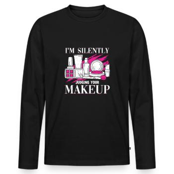 I'm Silently Judging Your Makeup Cosmeteologist - Men's Premium Organic Long Sleeve Shirt - black - Front - Nico (187cm)