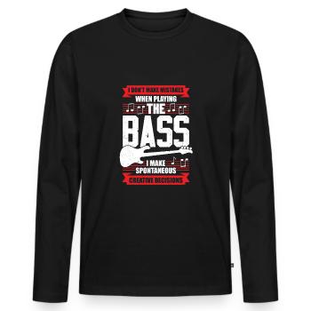 Funny Bass Guitar Guitarist Music Bassist Gift - Männer Premium Bio Langarmshirt - Schwarz - Vorne - Nico (187cm)
