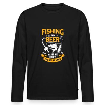 Oui, j’ai vraiment besoin de toutes ces cannes à pêche - T-shirt manches longues Premium bio Homme - noir - Devant - Nico (187cm)