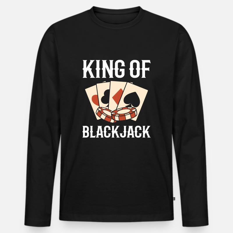 Blackjack Black Jack König - Männer Premium Bio Langarmshirt - Schwarz