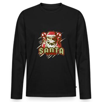 Evil Santa Christmas - Men's Premium Organic Long Sleeve Shirt - black - Front - Nico (187cm)