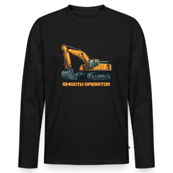 Excavatrice Machine de construction Excavateur Driver Chantier - T-shirt manches longues Premium bio Homme - noir - Devant - Nico (187cm)