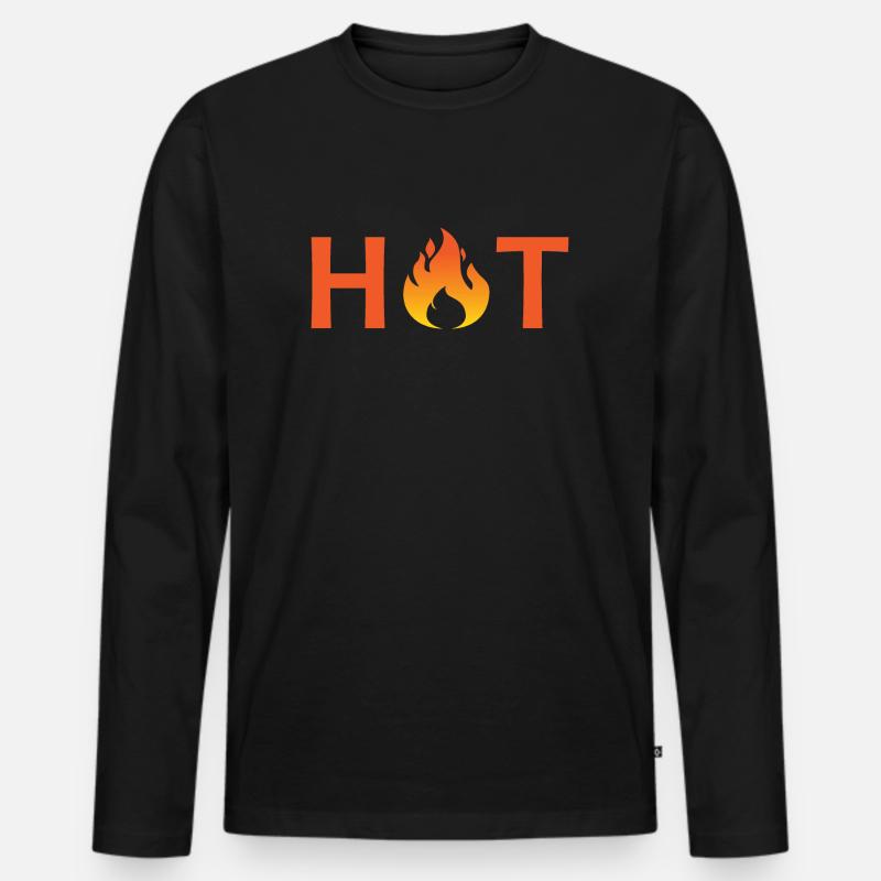 HOT design - Männer Premium Bio Langarmshirt - Schwarz