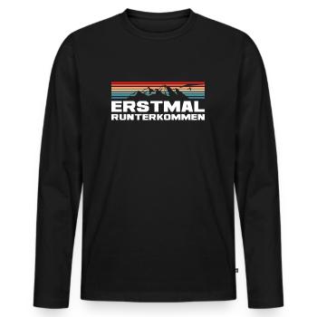 Deltasegler Erstmal Runterkommen Hängegleiter - Männer Premium Bio Langarmshirt - Schwarz - Vorne - Nico (187cm)