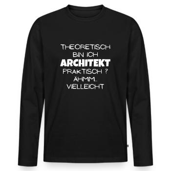 Theoretisch Architekt - Männer Premium Bio Langarmshirt - Schwarz - Vorne - Nico (187cm)
