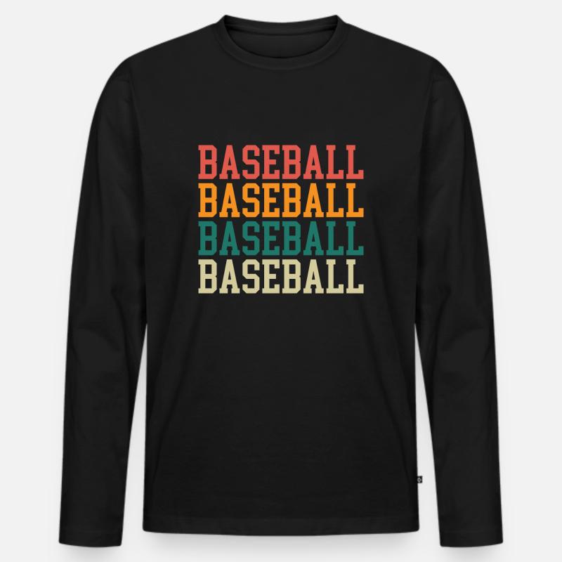 Baseball Wortspiel - Männer Premium Bio Langarmshirt - Schwarz