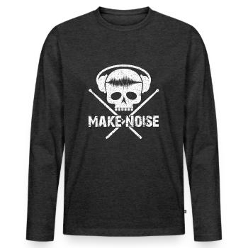 Make Noise Drumsticks Schlagzeuger - Männer Premium Bio Langarmshirt - Anthrazit meliert - Vorne - Nico (187cm)