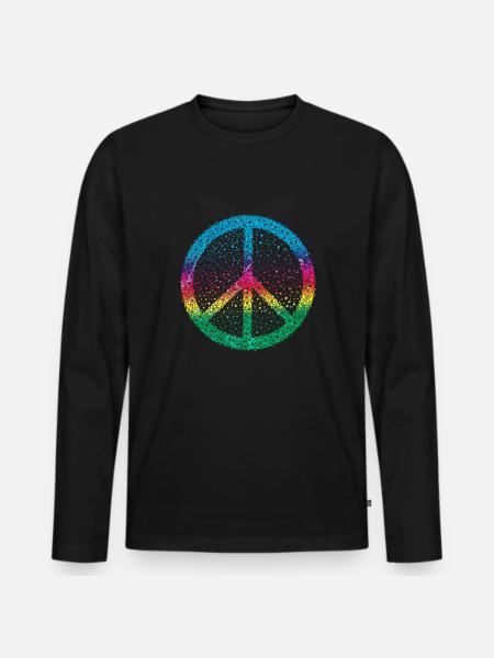 Peace Sign Peace - Men's Premium Organic Long Sleeve Shirt - black