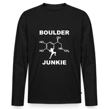 bouldern - Männer Premium Bio Langarmshirt - Schwarz - Vorne - Nico (187cm)
