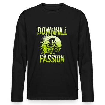Cadeau VTT descente VTT - T-shirt manches longues Premium bio Homme - noir - Devant - Nico (187cm)
