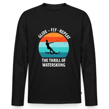 Water skis, water skis, water skiers - Men's Premium Organic Long Sleeve Shirt - black - Front - Nico (187cm)