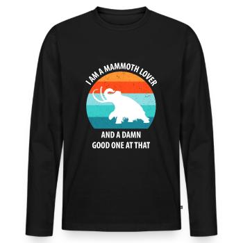 Drôle de mammouth de l’âge de pierre de l’âge de glace Design préhistorique - T-shirt manches longues Premium bio Homme - noir - Devant - Nico (187cm)