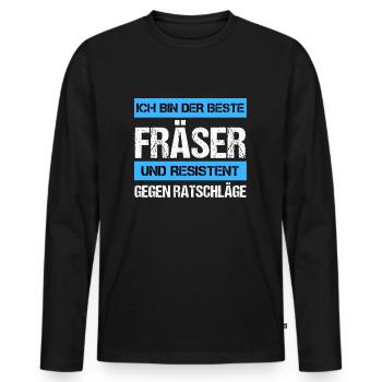 Resistenter Fräser - Männer Premium Bio Langarmshirt - Schwarz - Vorne - Nico (187cm)